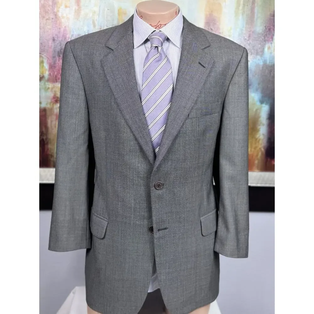 Brooks Brothers 1818 Madison Mens Gray Birdseye 2 Piece Suit 42R Pant 34/30